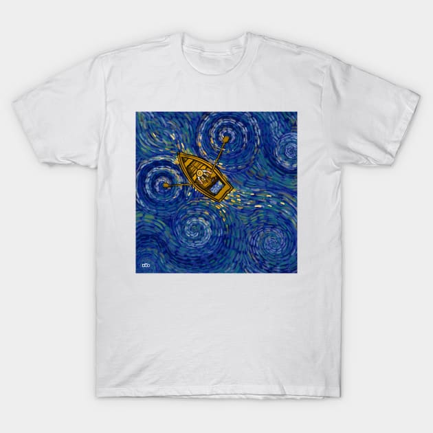 Paddling in a Starry Lake T-Shirt by javalidesign